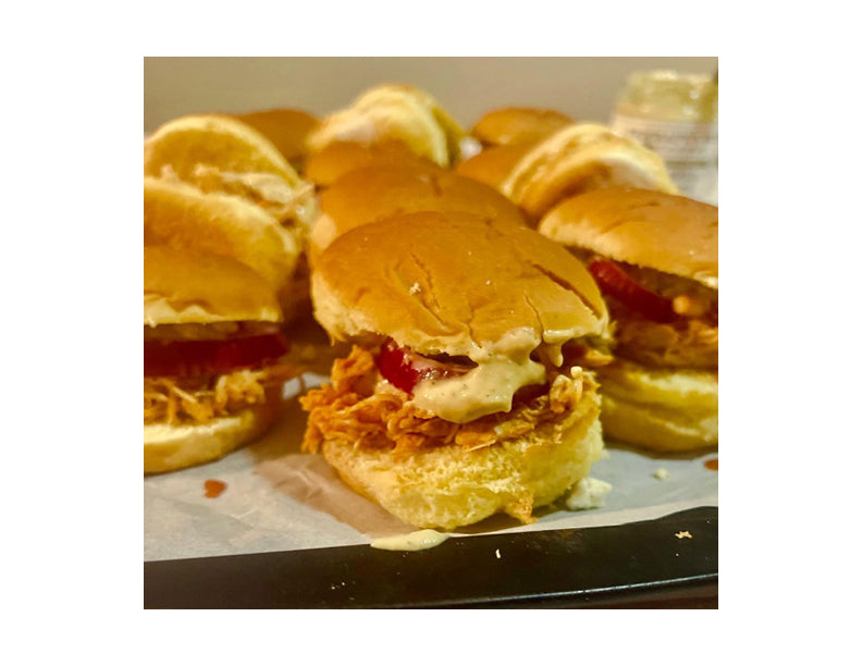 Louisiana Hot Buffalo Chicken Sliders with Terrapin Ridge Farms Dill Pickle Mustard Louisiana Hot Buffalo Chicken Sliders with Terrapin Ridge Farms Dill Pickle Mustard